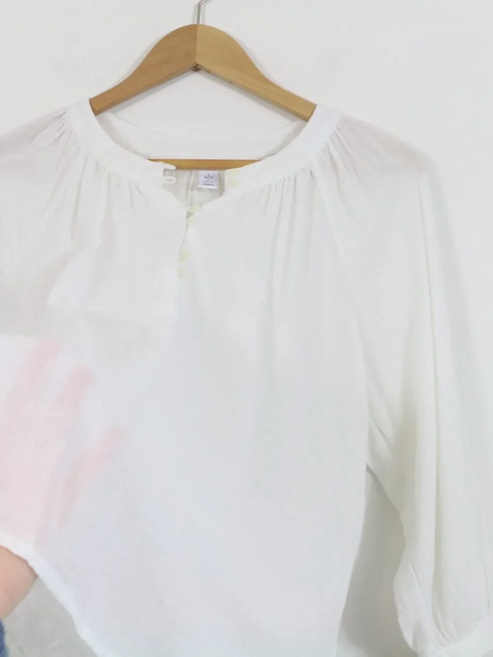 *Old Navy Oversized Textured Clip-Dot Button-Down Blouse - Picture 4 of 7